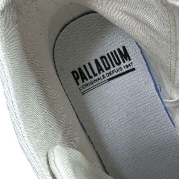 Palladium Pallabase Twill Round Toe Lace-Up Boots - Size 8 - Star White - Picture 9 of 12